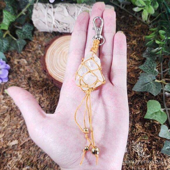 Raw Quartz Crystal Keychain #18 - Picture 1 of 2